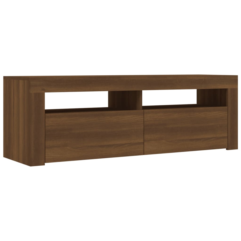 Meuble TV avec lumières LED chêne marron 120x35x40 cm Meubles TV vidaXL   