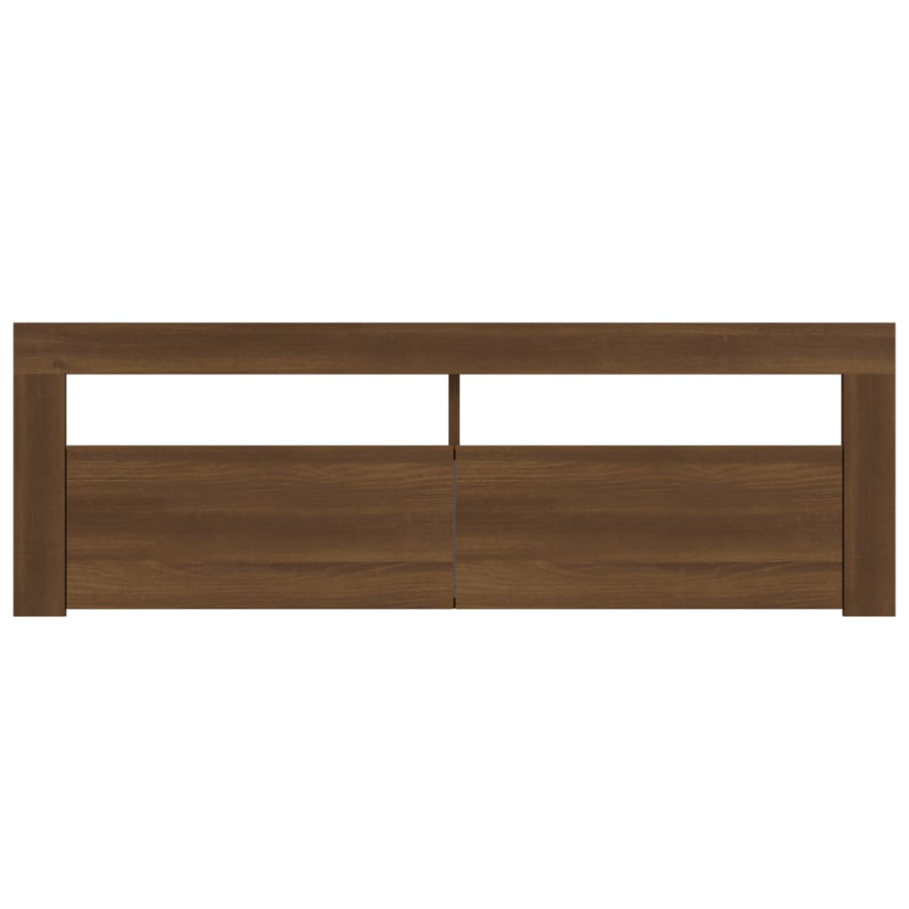 Meuble TV avec lumières LED chêne marron 120x35x40 cm Meubles TV vidaXL   