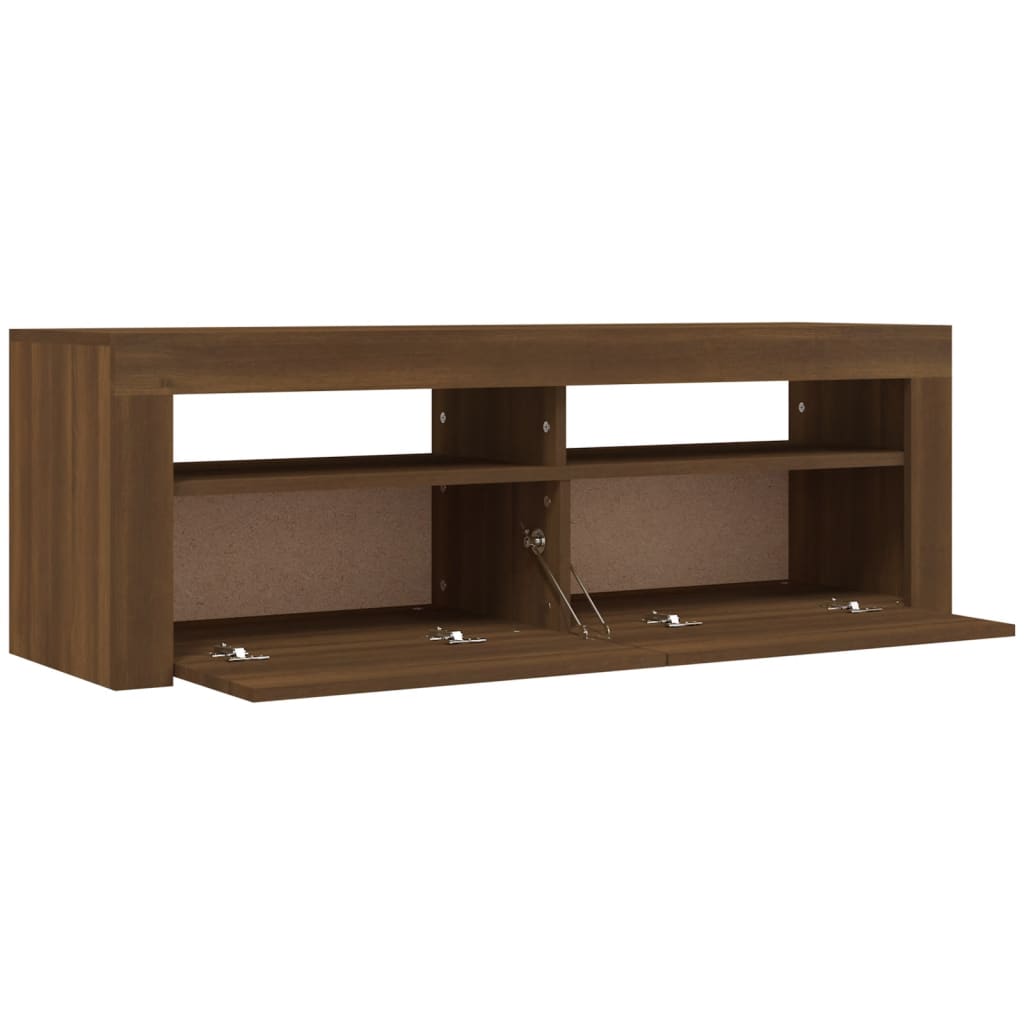Meuble TV avec lumières LED chêne marron 120x35x40 cm Meubles TV vidaXL   