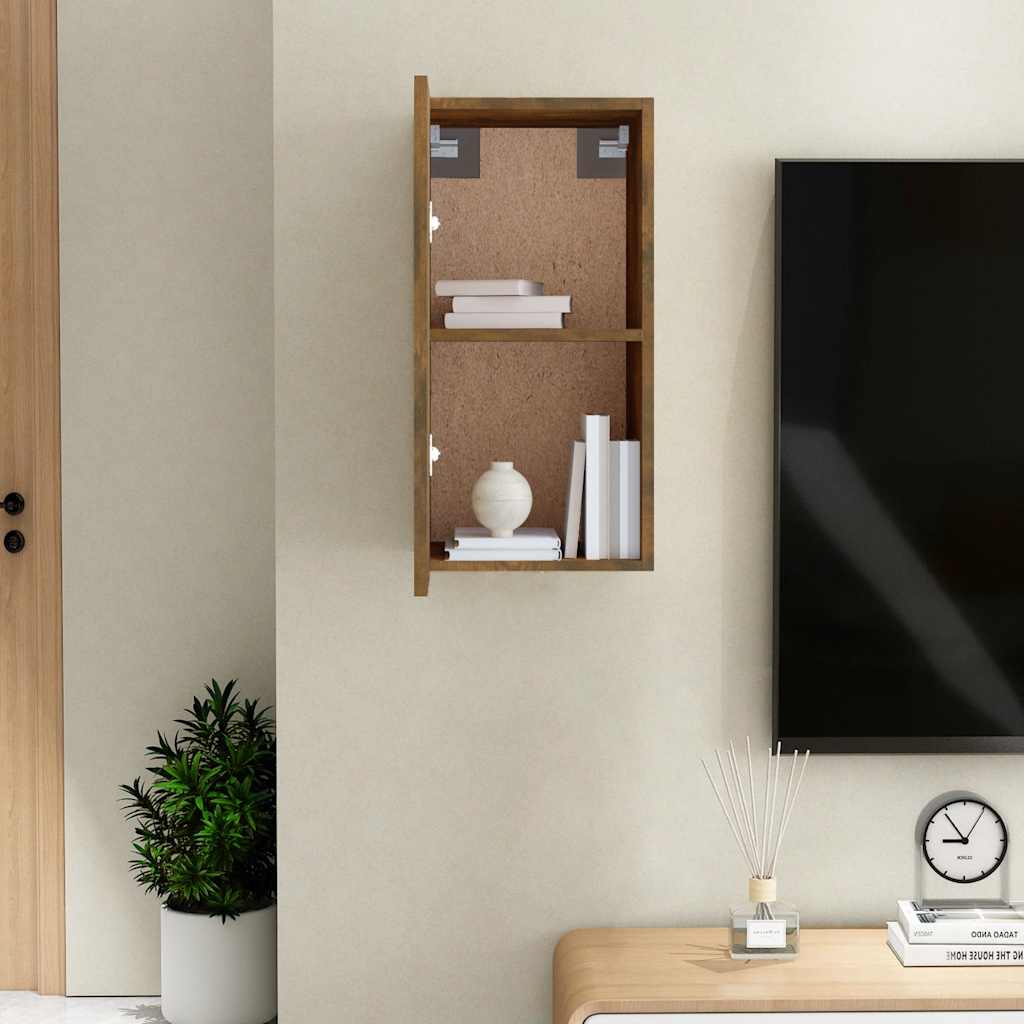 Meuble TV Chêne fumé 30,5x30x60 cm Bois d'ingénierie - XIOS