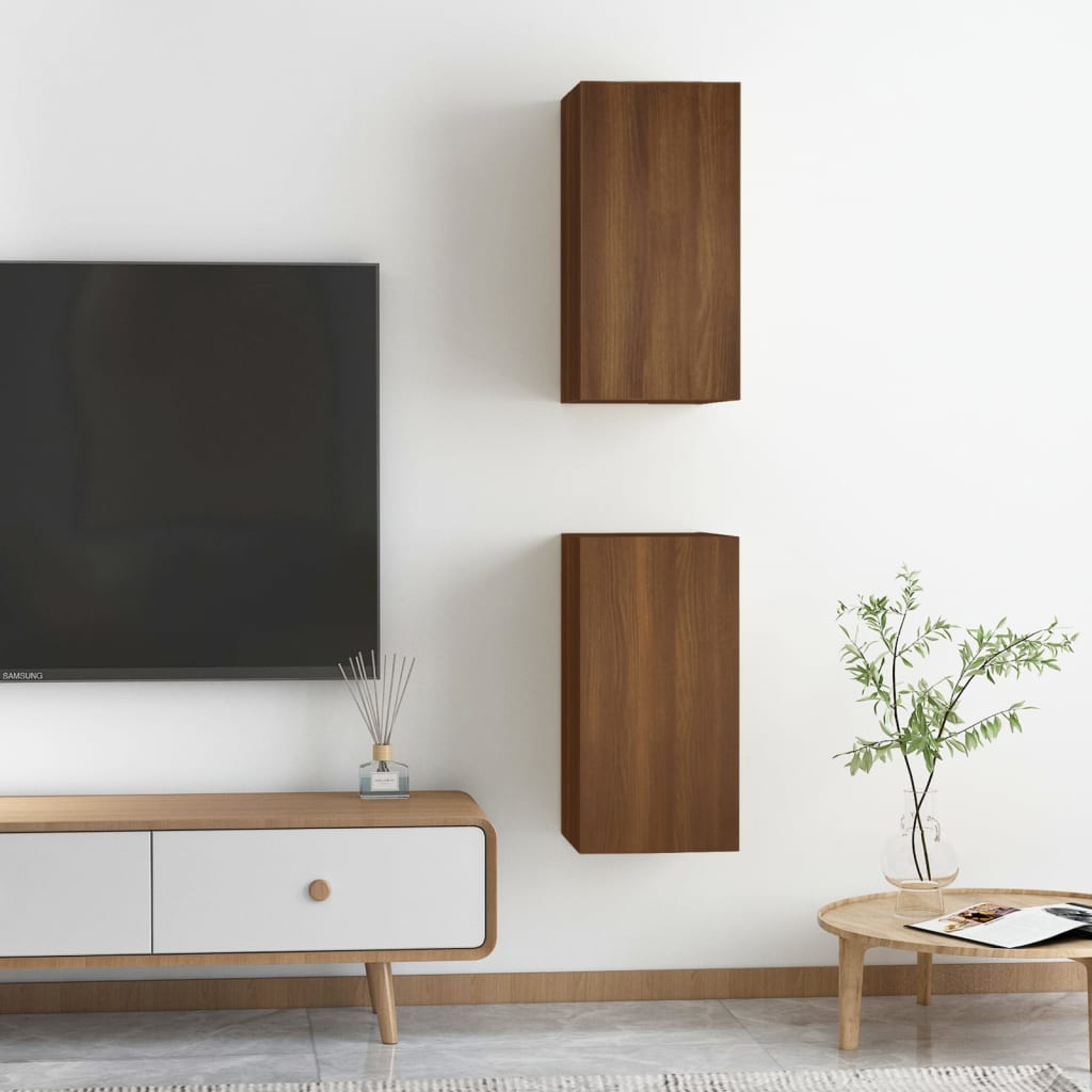 Meubles TV 2 pcs Chêne marron 30,5x30x60 cm Bois d'ingénierie Meubles TV vidaXL   