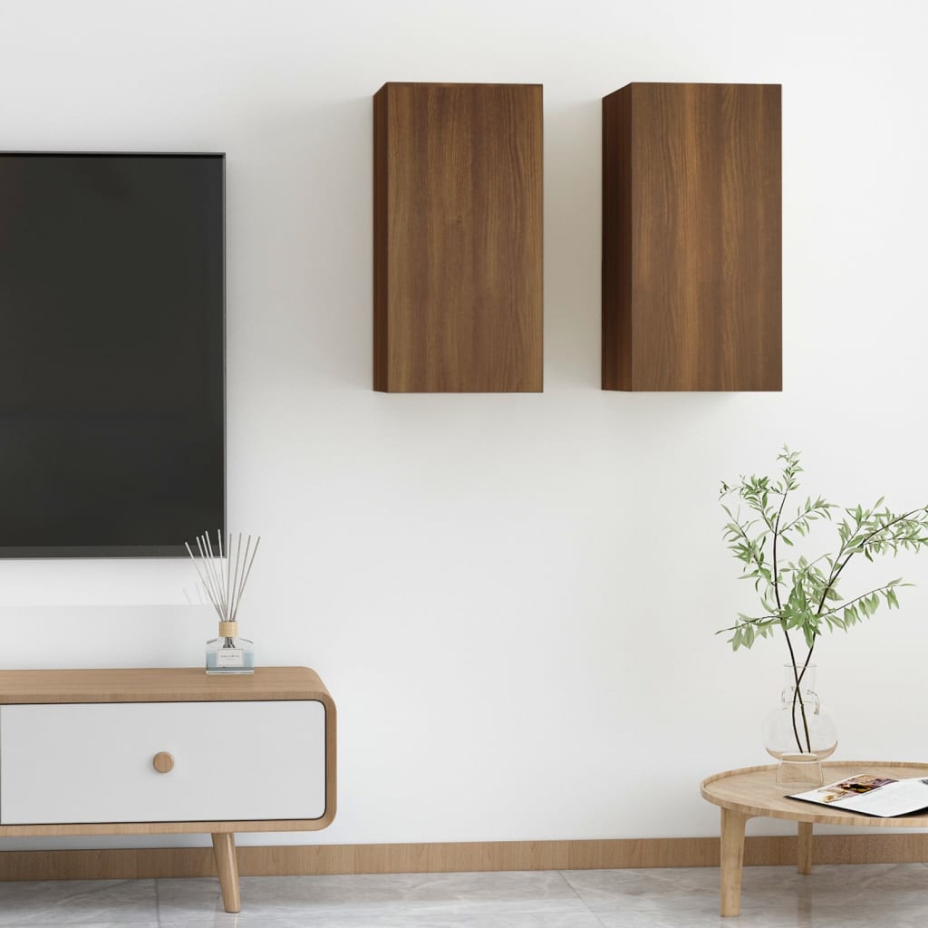 Meubles TV 2 pcs Chêne marron 30,5x30x60 cm Bois d'ingénierie Meubles TV vidaXL   