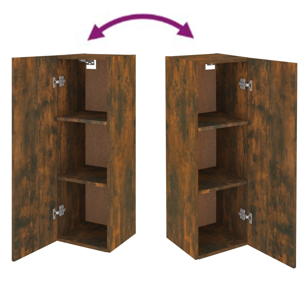 Meubles TV Chêne fumé 30,5x30x90 cm Bois d'ingénierie - XIOS