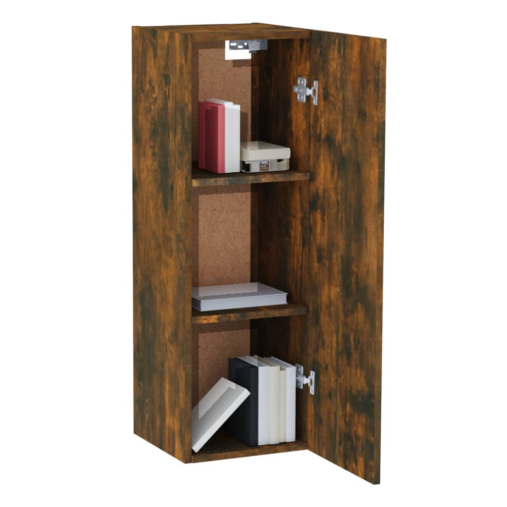 Meubles TV Chêne fumé 30,5x30x90 cm Bois d'ingénierie - XIOS
