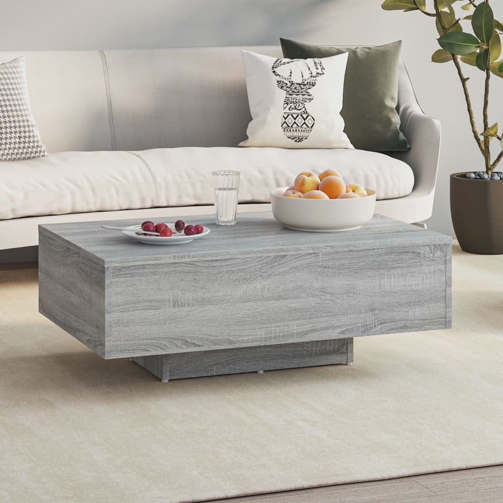Table basse Sonoma gris 85x55x31 cm Bois d'ingénierie - XIOS
