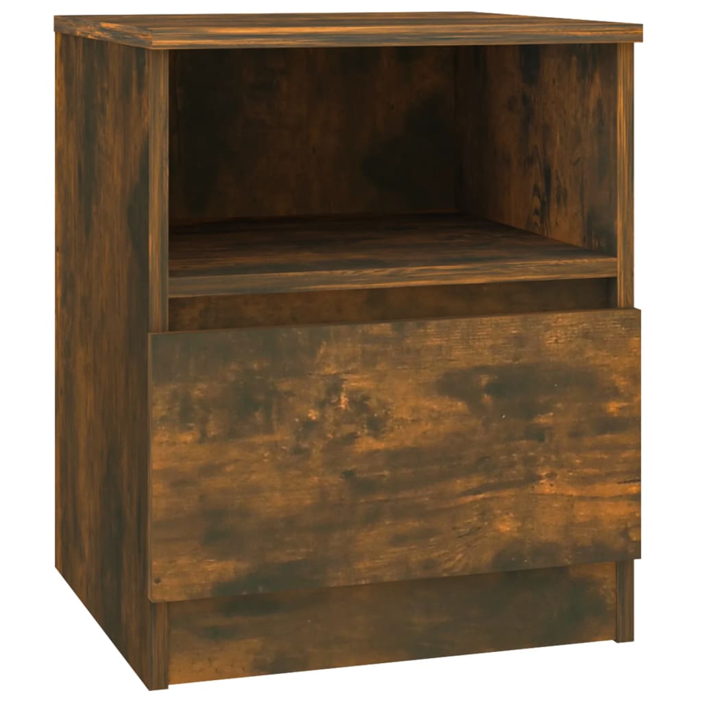 Tables de chevet 2 pcs chêne fumé 40x40x50 cm bois d'ingénierie - XIOS