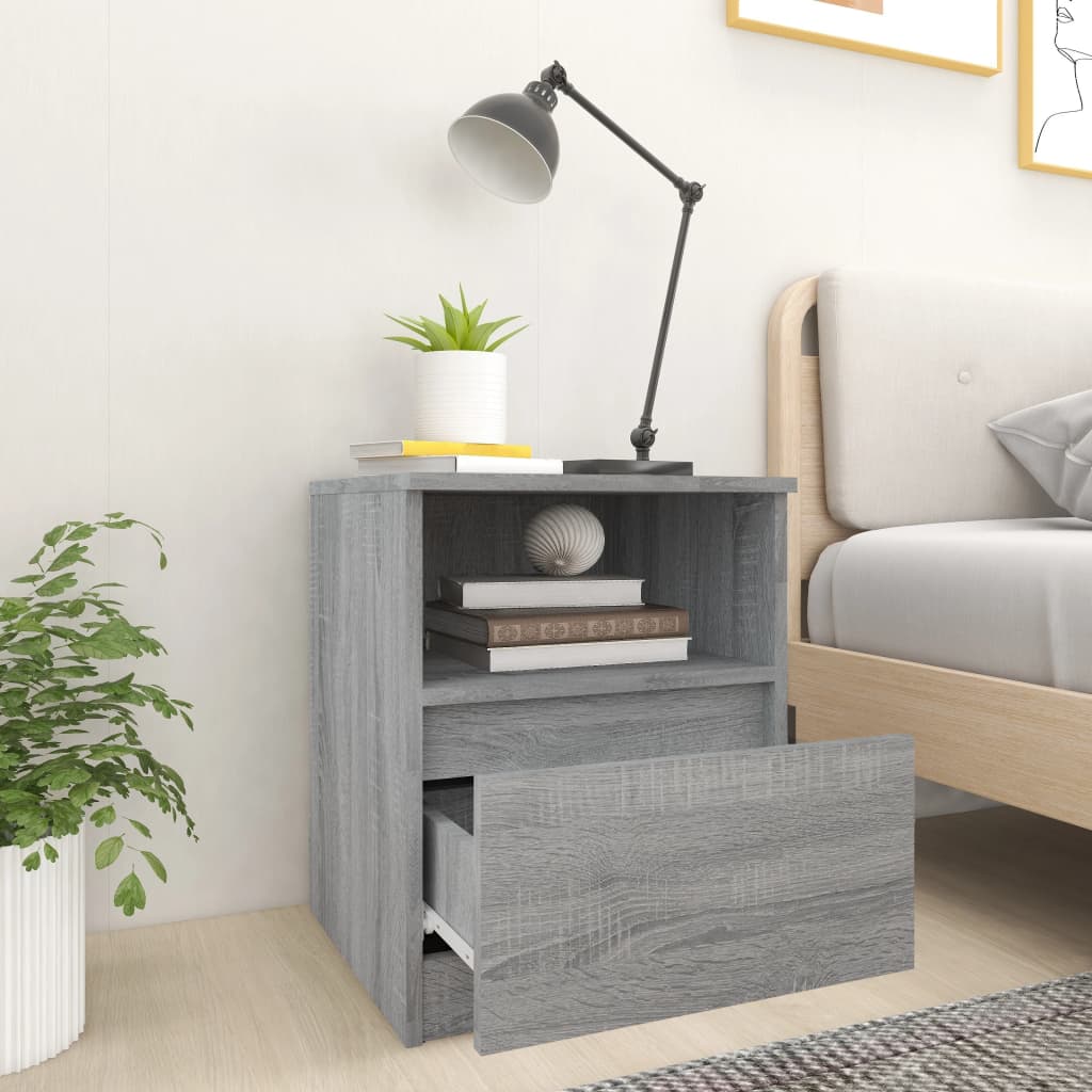 Tables de chevet 2 pcs sonoma gris 40x40x50cm bois d'ingénierie - XIOS