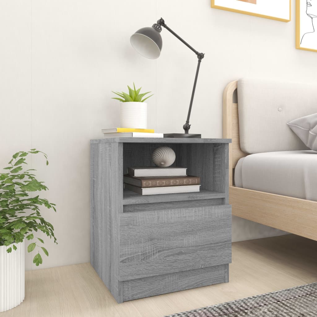 Tables de chevet 2 pcs sonoma gris 40x40x50cm bois d'ingénierie - XIOS