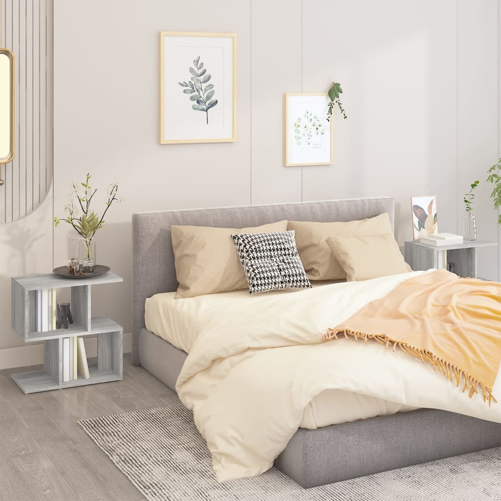 Table de chevet 2pcs Sonoma gris 50x30x51,5cm Bois d'ingénierie - XIOS