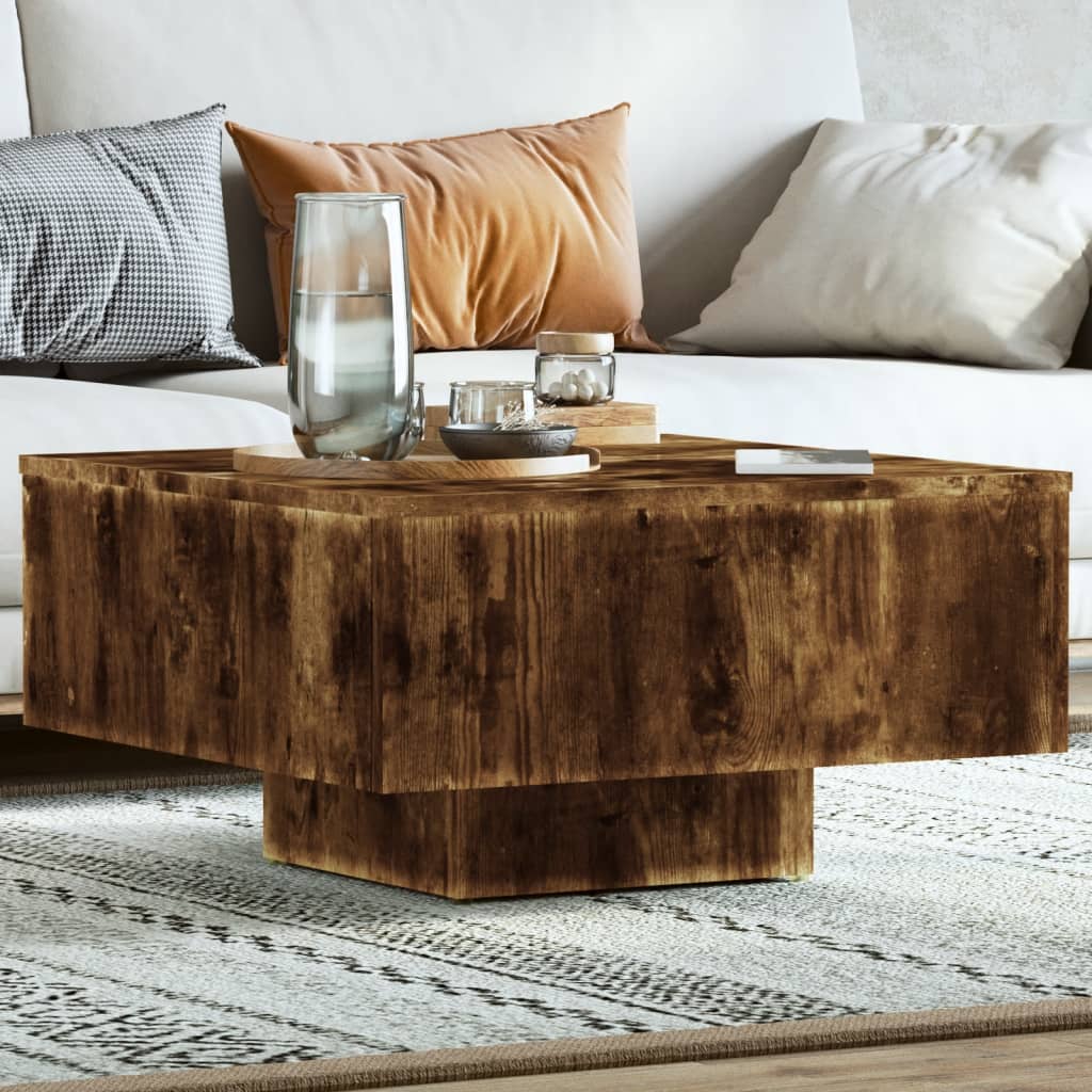 Table basse Chêne fumé 60x60x31,5 cm Bois d'ingénierie - XIOS