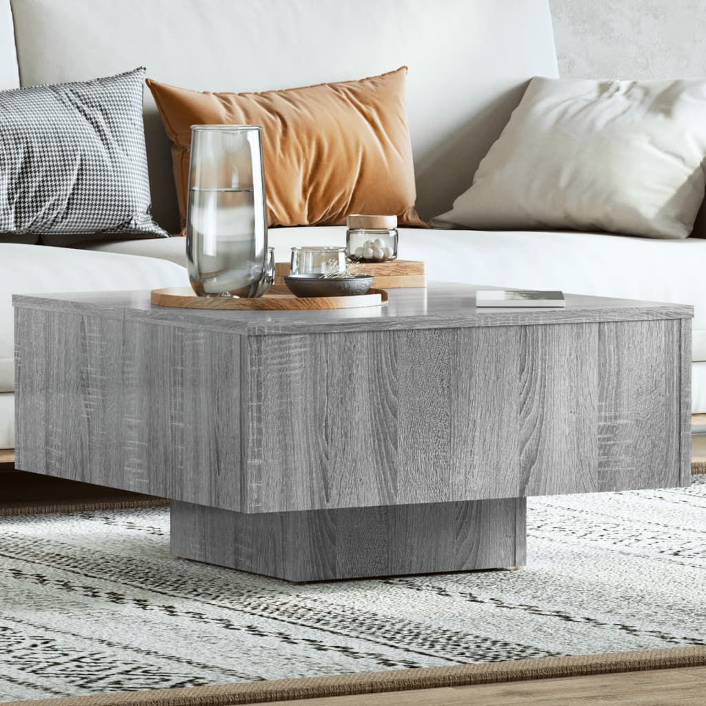 Table basse Sonoma gris 60x60x31,5 cm Bois d'ingénierie - XIOS