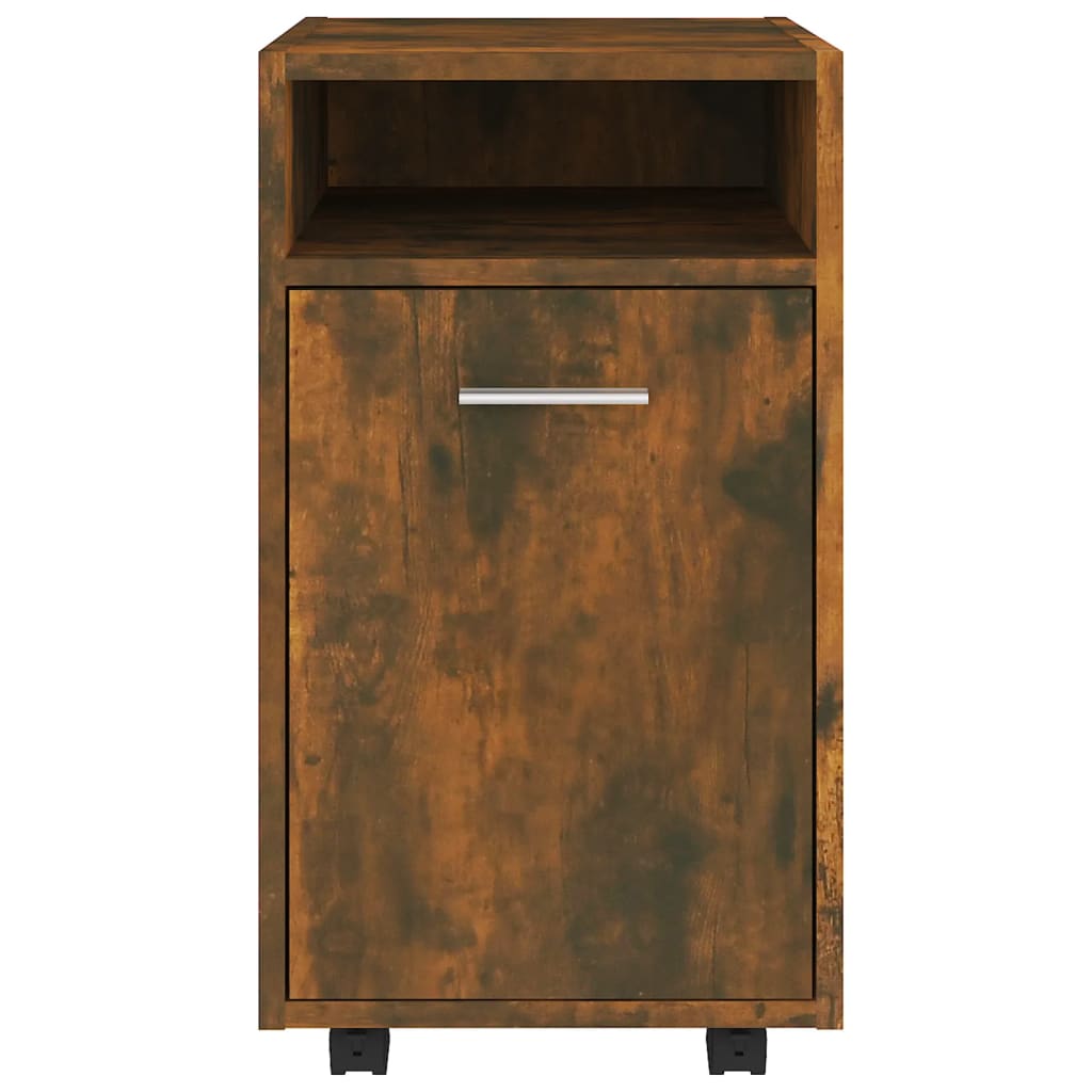 Armoire appoint à roues Chêne fumé 33x38x60cm Bois d'ingénierie - XIOS