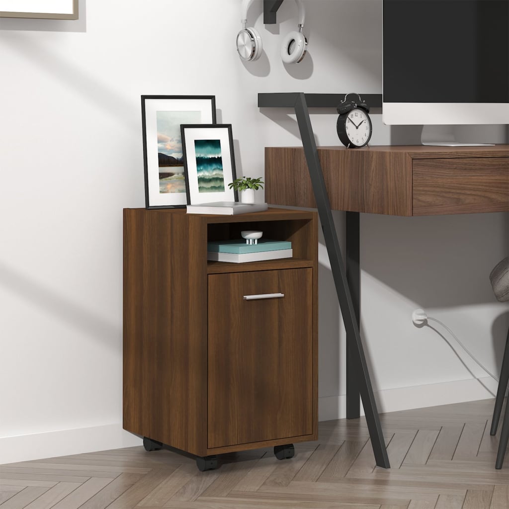 Armoire appoint à roues Chêne marron 33x38x60 cm