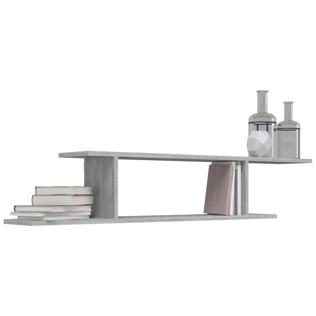 Étagère TV murale Sonoma gris 125x18x23 cm Bois d'ingénierie - XIOS