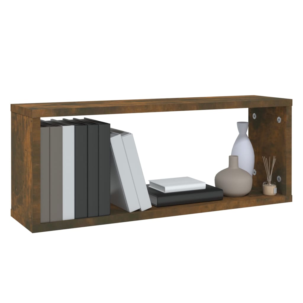 Étagères murales cube 2 pcs Chêne fumé 60x15x23 cm Bois - XIOS