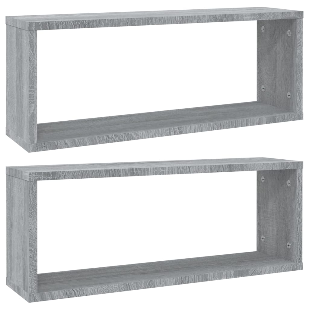 Étagères murales cube 2 pcs Sonoma gris 60x15x23 cm Bois - XIOS