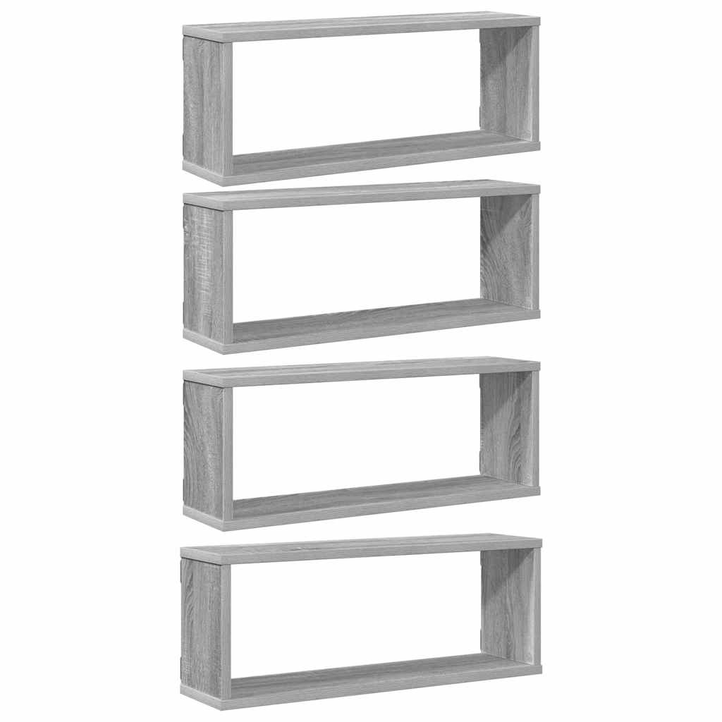 Étagères murales cube 4 pcs Sonoma gris 60x15x23 cm Bois - XIOS