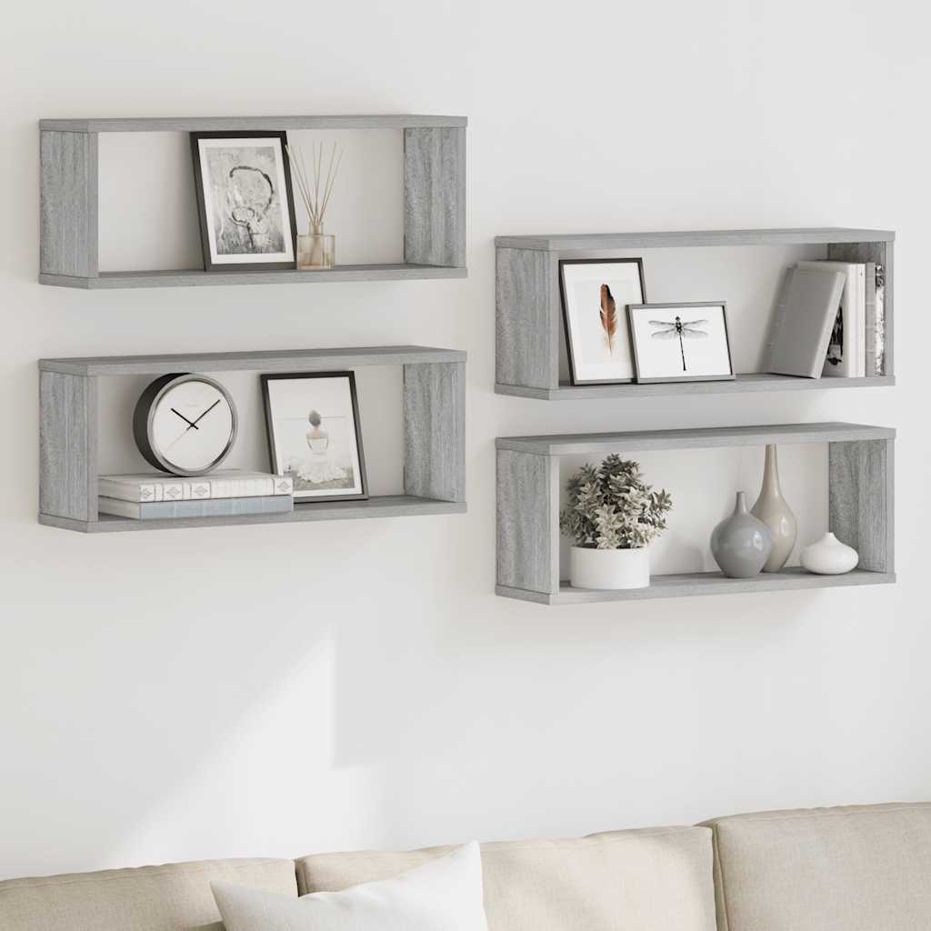 Étagères murales cube 4 pcs Sonoma gris 60x15x23 cm Bois - XIOS