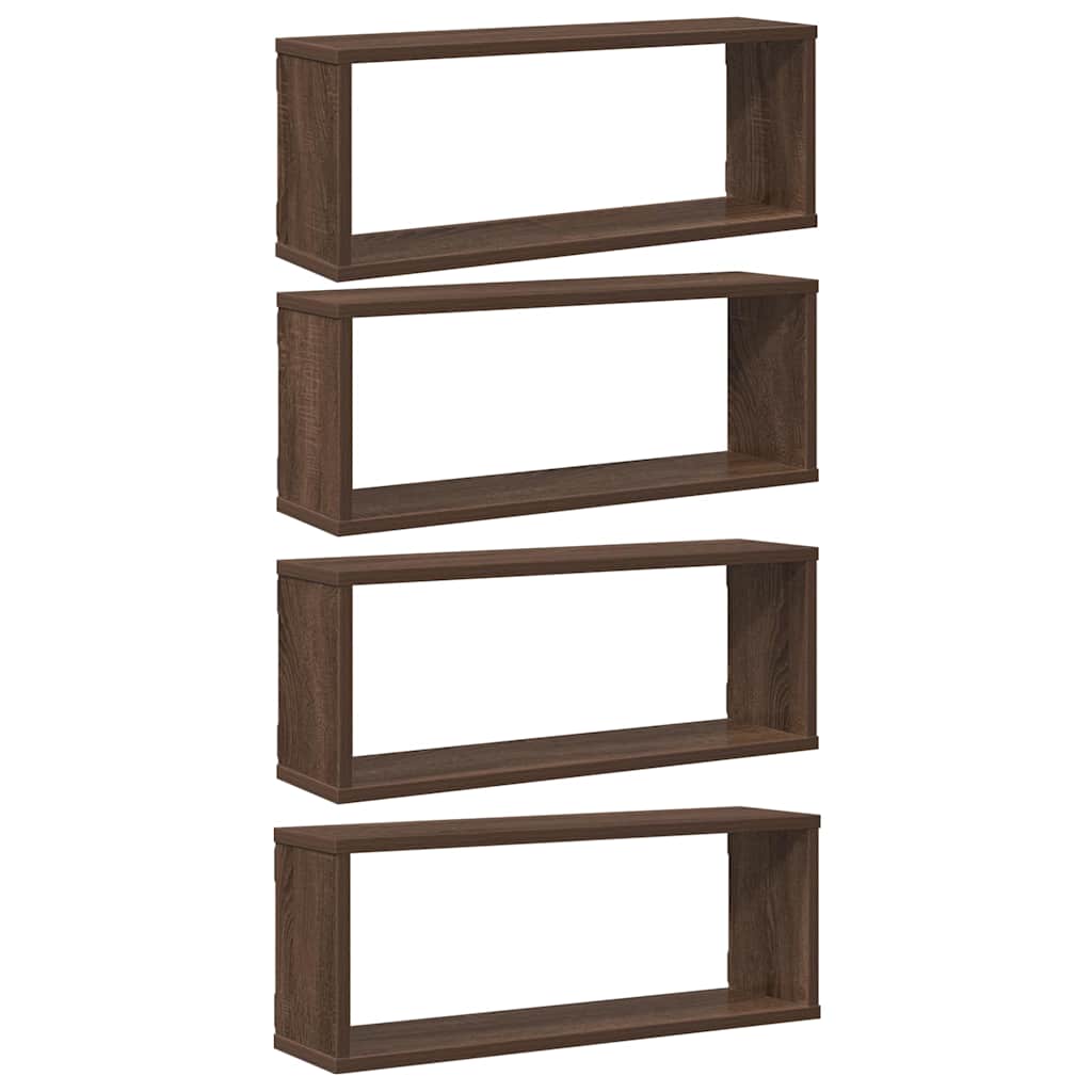 Étagères murales cube 4 pcs Chêne marron Bois d’ingénierie - XIOS