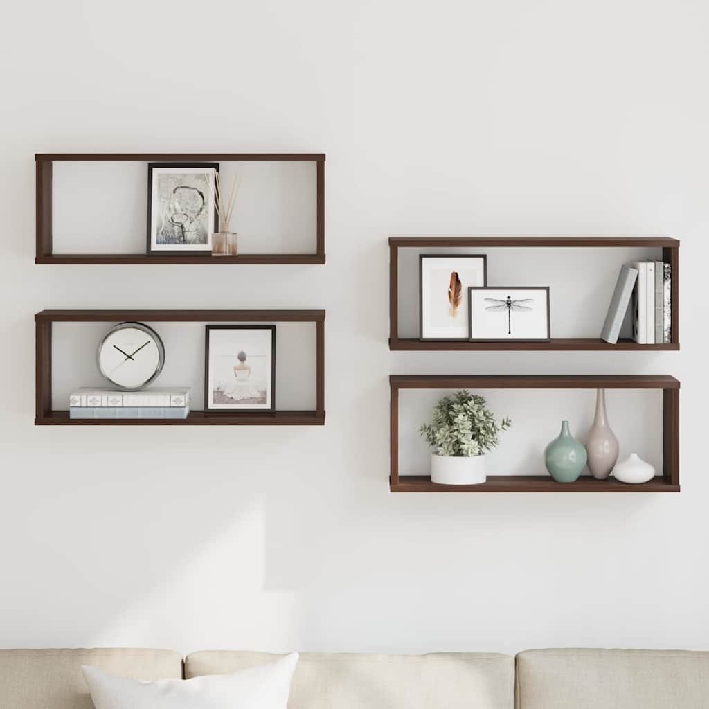 Étagères murales cube 4 pcs Chêne marron Bois d’ingénierie - XIOS