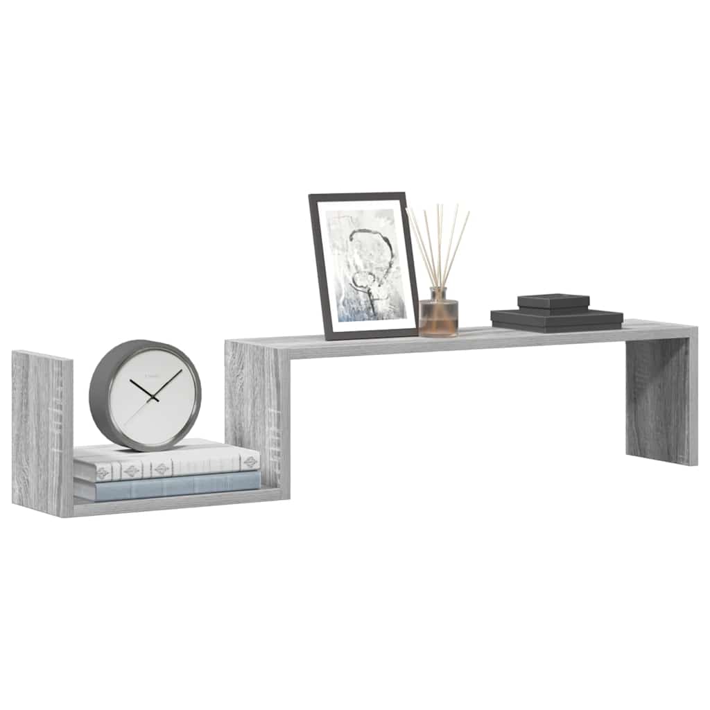 Étagères murales 2pcs Sonoma gris 100x15x20cm Bois d’ingénierie - XIOS