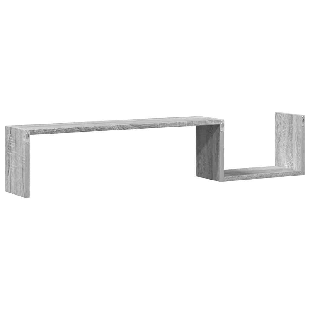 Étagères murales 2pcs Sonoma gris 100x15x20cm Bois d’ingénierie - XIOS