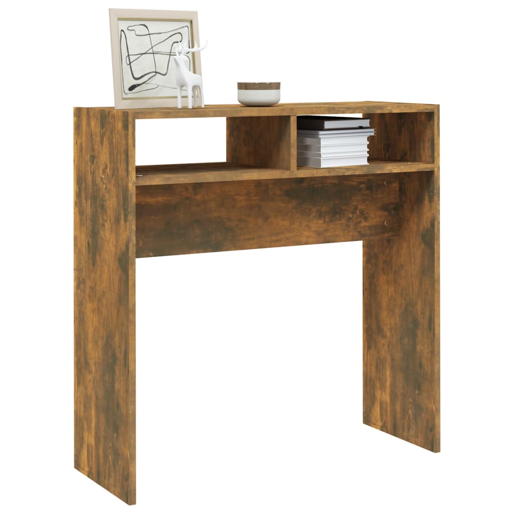 Table console Chêne fumé 78x30x80 cm Bois d'ingénierie - XIOS