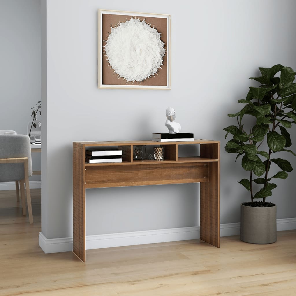 Table console Chêne marron 105x30x80 cm Bois d'ingénierie - XIOS