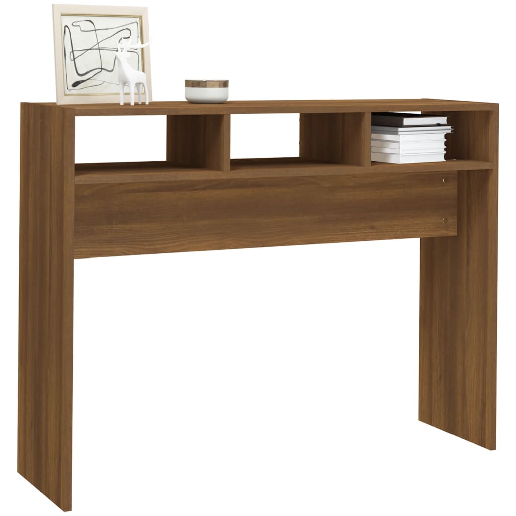Table console Chêne marron 105x30x80 cm Bois d'ingénierie - XIOS