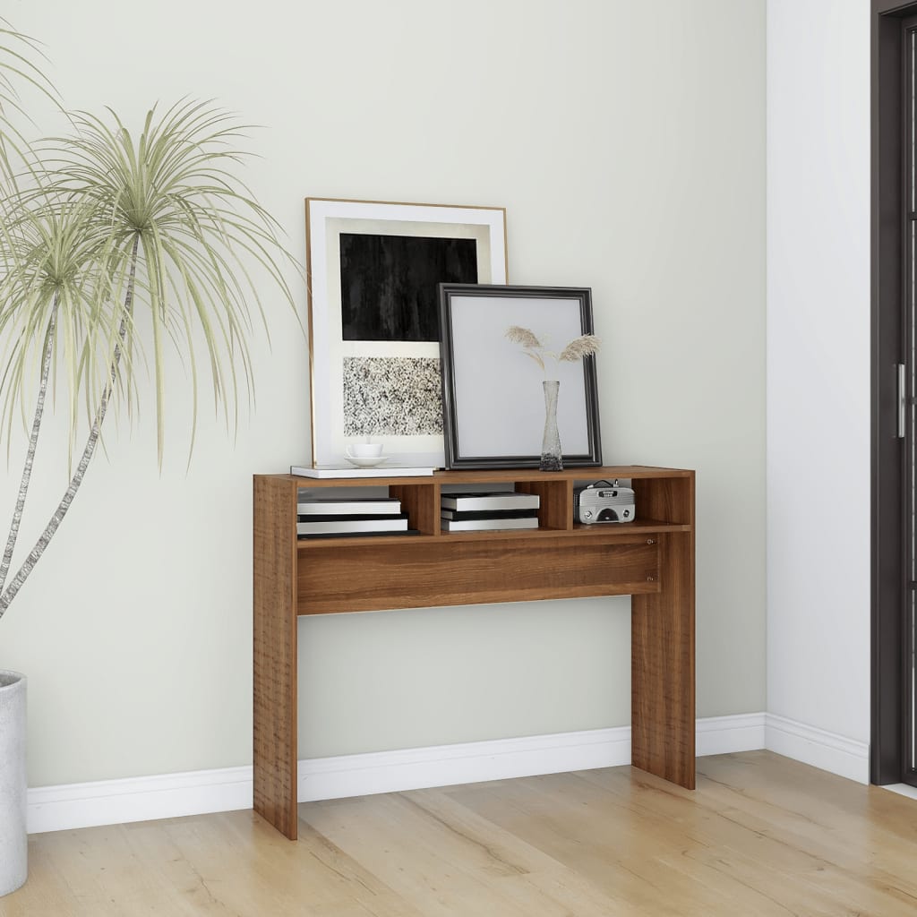 Table console Chêne marron 105x30x80 cm Bois d'ingénierie - XIOS