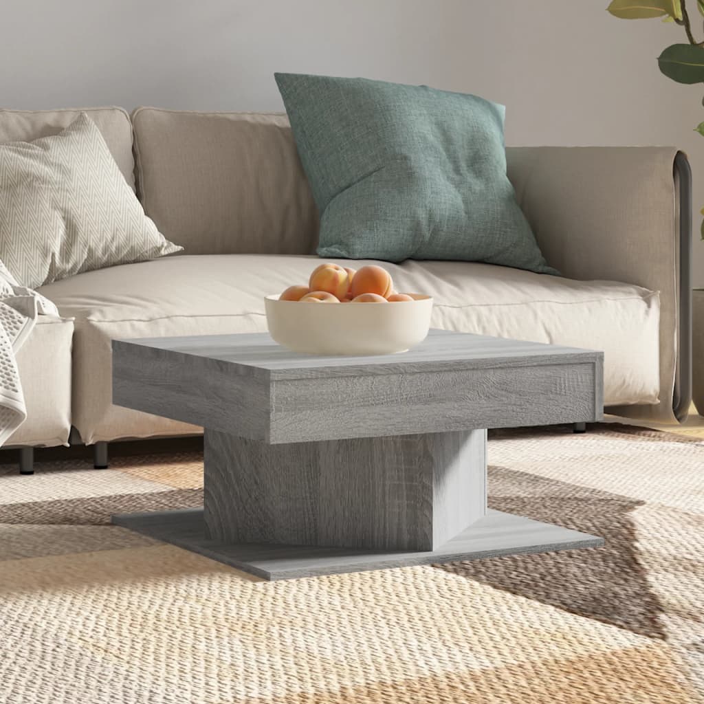 Table basse Sonoma gris 57x57x30 cm Bois d'ingénierie - XIOS