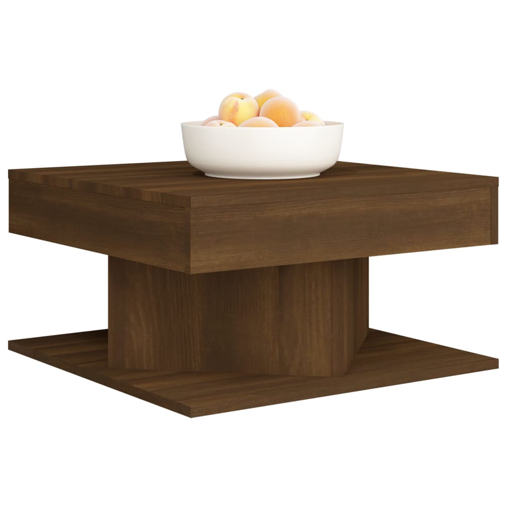 Table basse Chêne marron 57x57x30 cm Bois d'ingénierie - XIOS