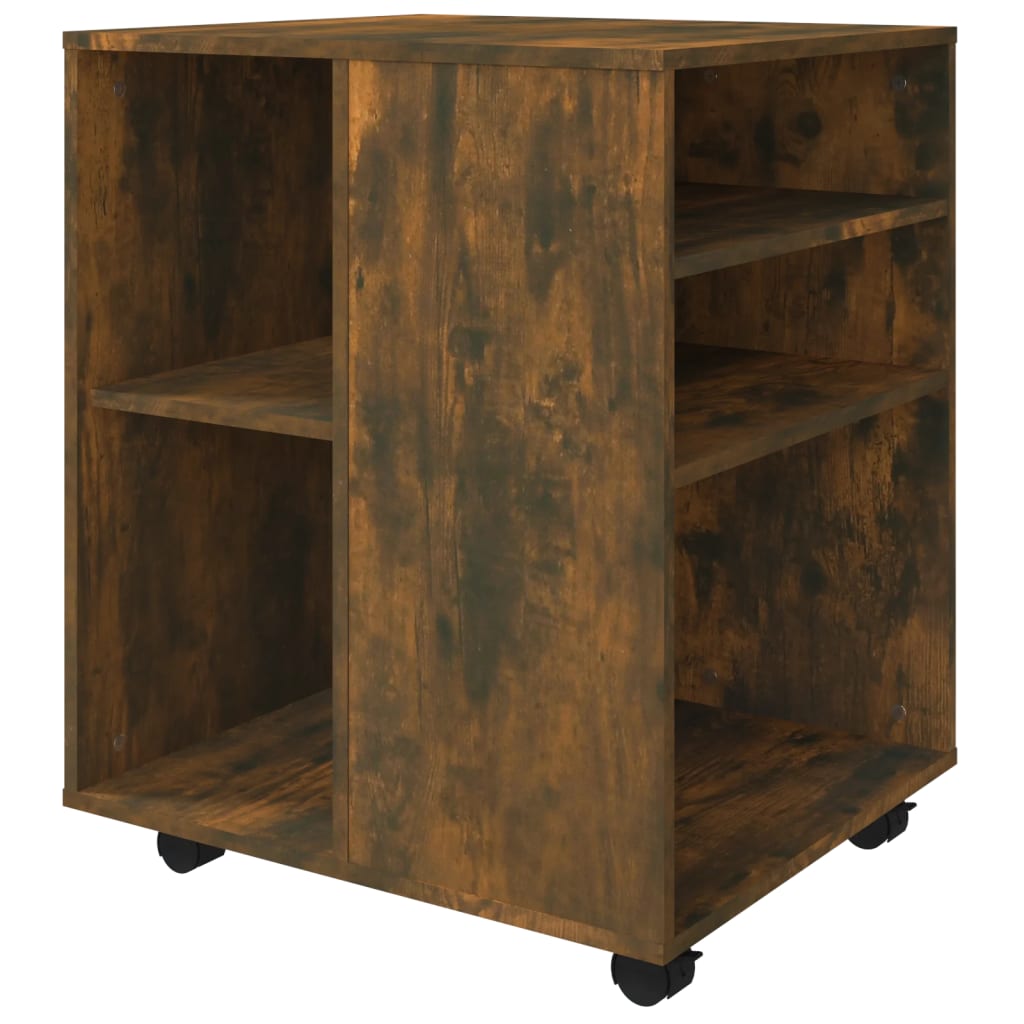 Armoire roulante Chêne fumé 60x53x72 cm Bois d'ingénierie