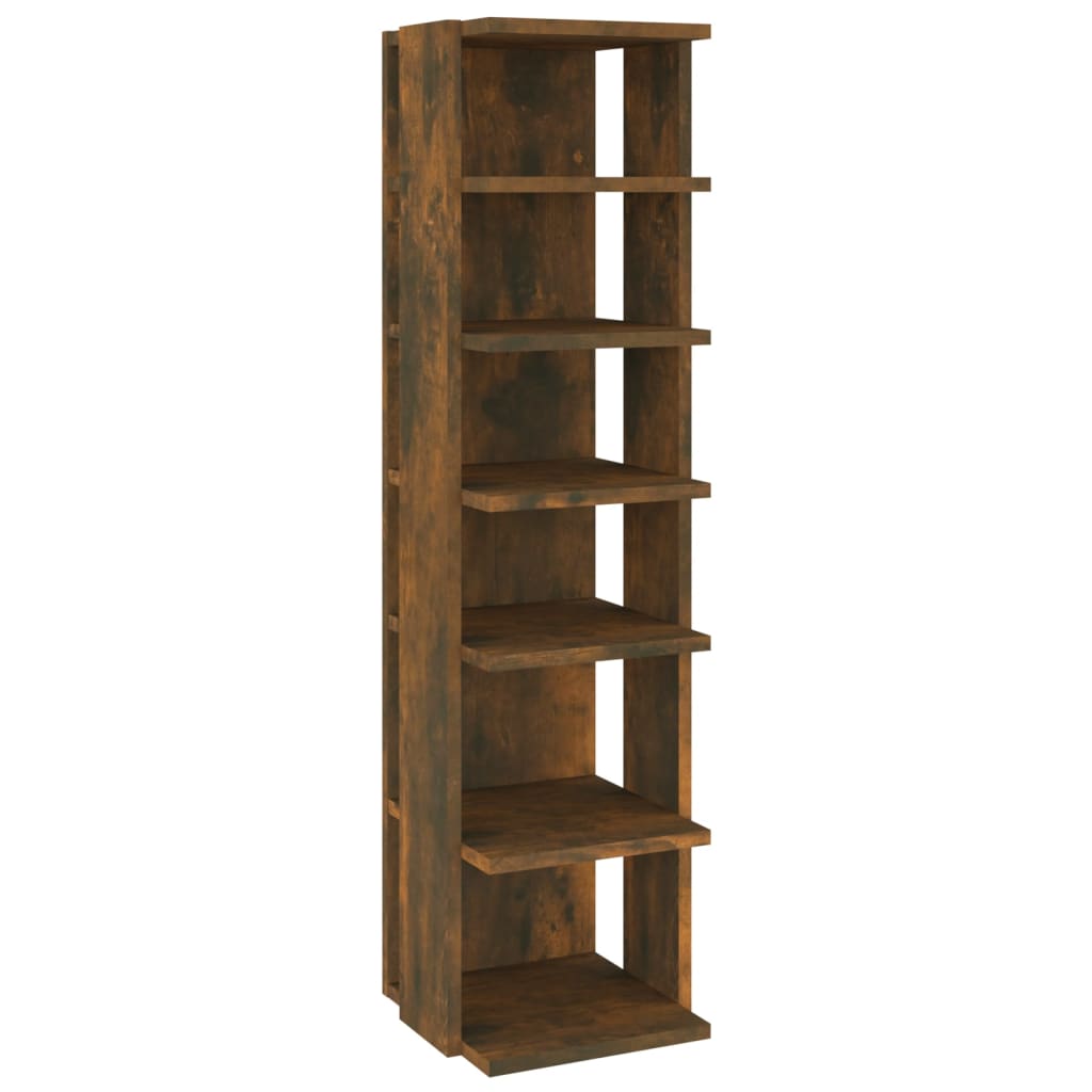 Étagère à chaussures Chêne fumé 27,5x27x102cm Bois d'ingénierie - XIOS
