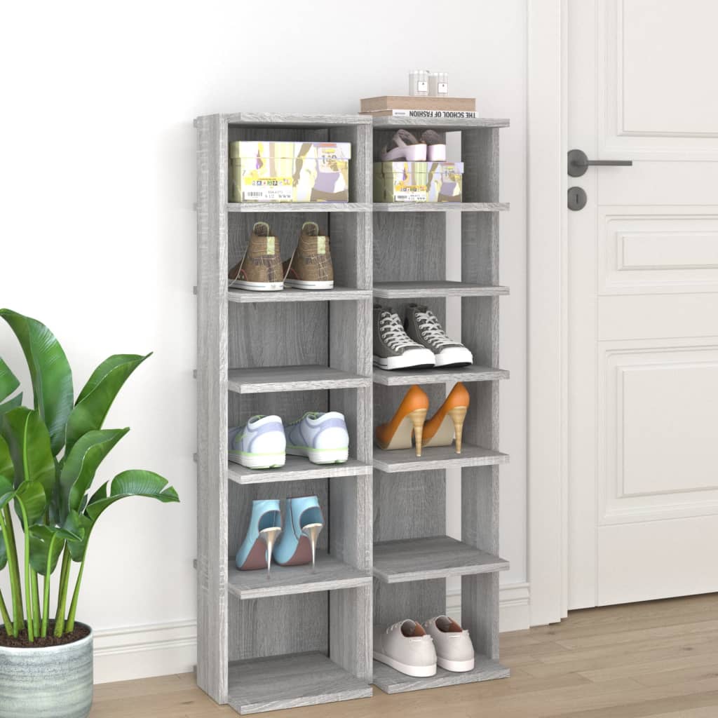 Étagères à chaussures 2 pcs Sonoma gris 27,5x27x102 cm - XIOS
