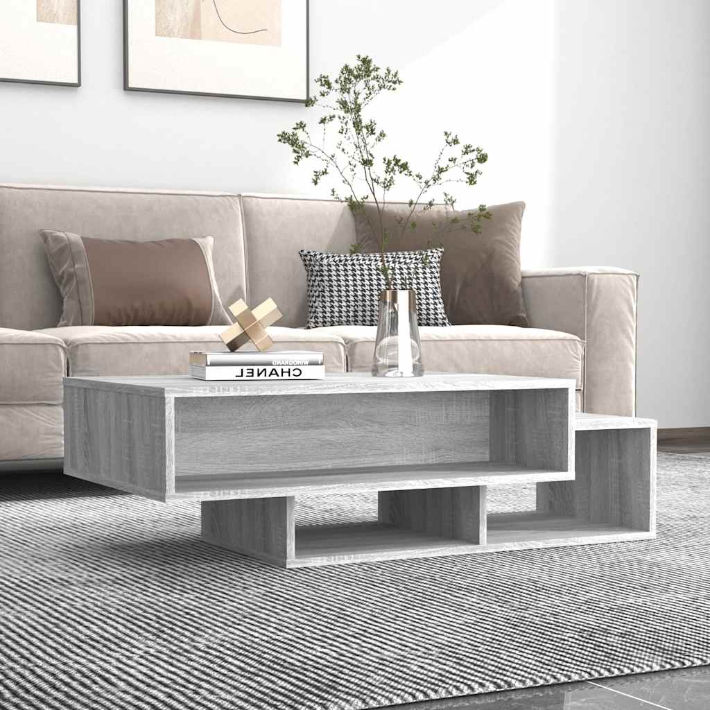 Table basse Sonoma gris 105x55x32 cm Bois d'ingénierie - XIOS