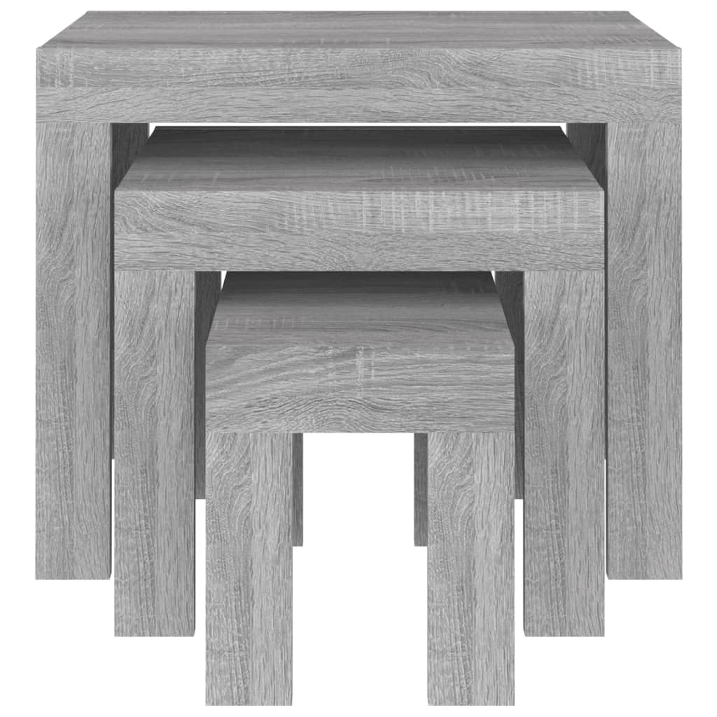 Tables basses gigognes 3 pcs sonoma gris bois d'ingénierie - XIOS
