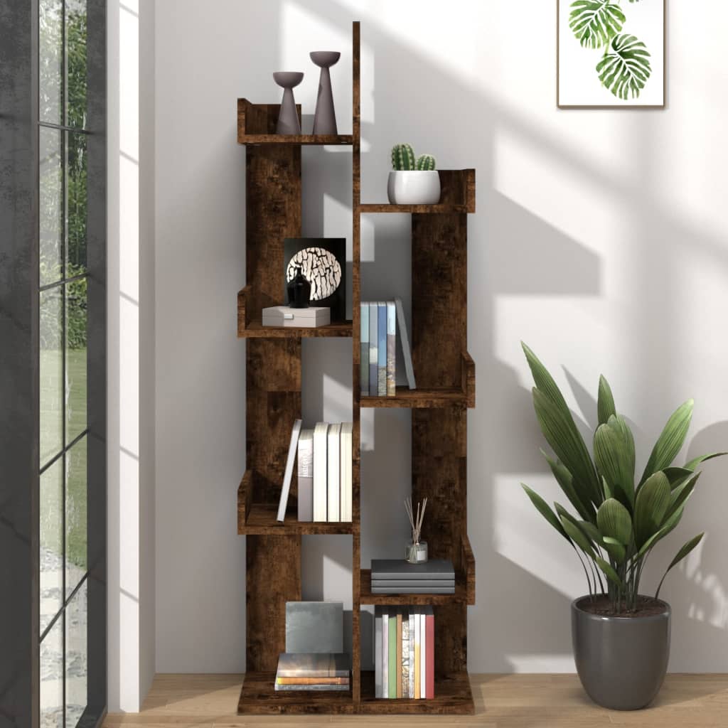 Bibliothèque 48x25,5x140 cm Chêne fumé Bois d'ingénierie - XIOS