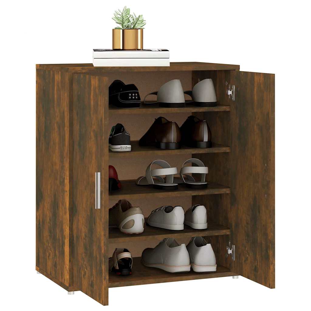 Meuble à chaussures Chêne fumé 60x35x70 cm Bois d'ingénierie - XIOS