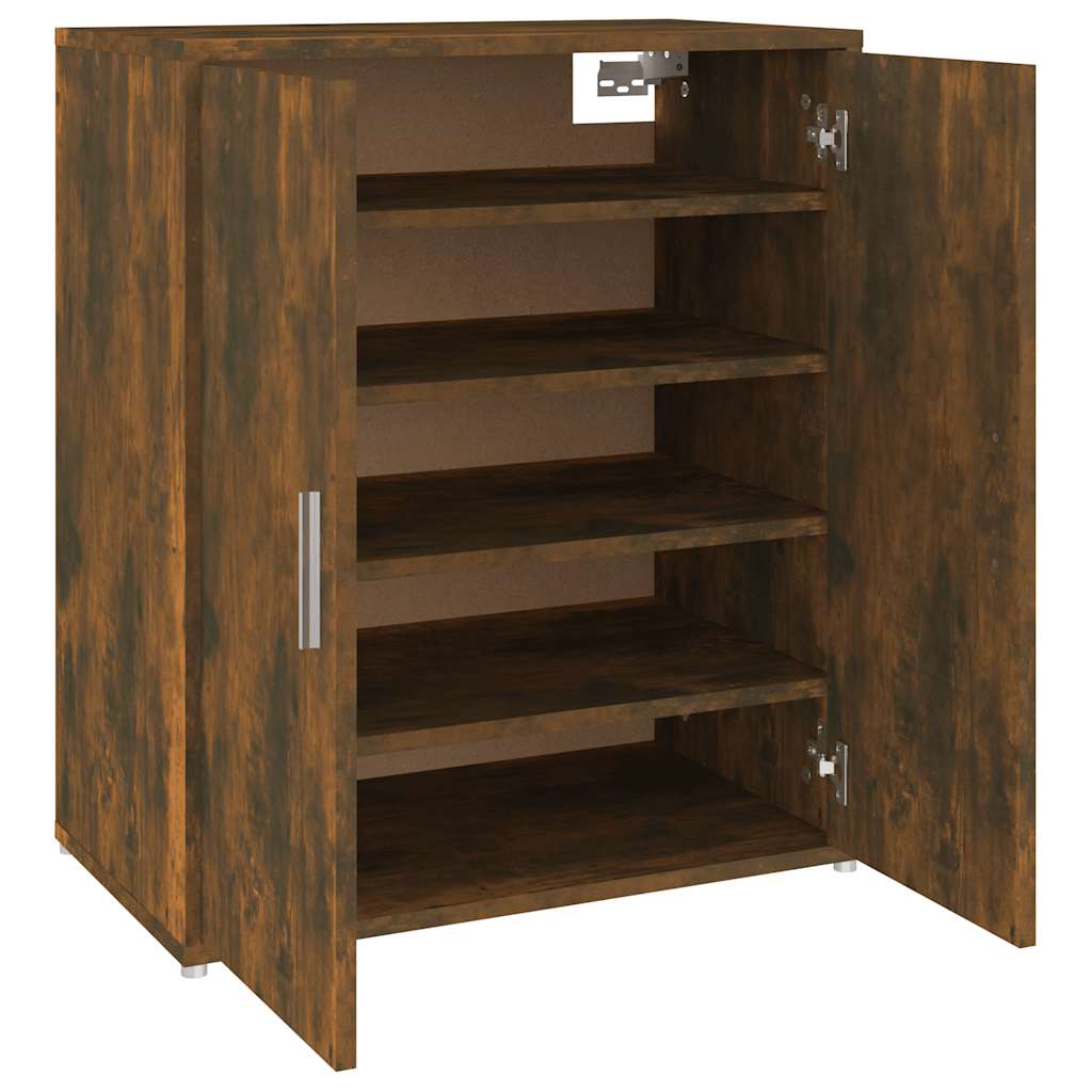 Meuble à chaussures Chêne fumé 60x35x70 cm Bois d'ingénierie - XIOS