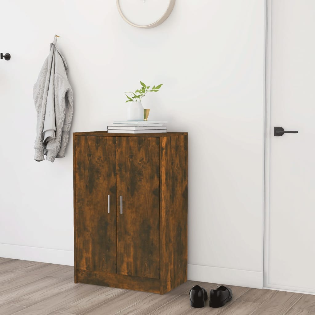 Meuble à chaussures Chêne fumé 60x35x92 cm Bois d'ingénierie - XIOS