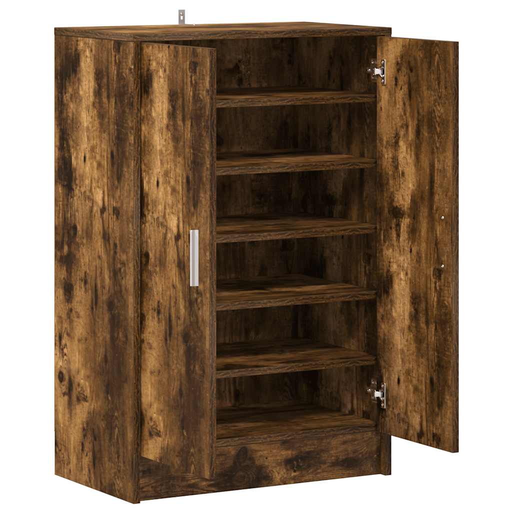 Meuble à chaussures Chêne fumé 60x35x92 cm Bois d'ingénierie - XIOS