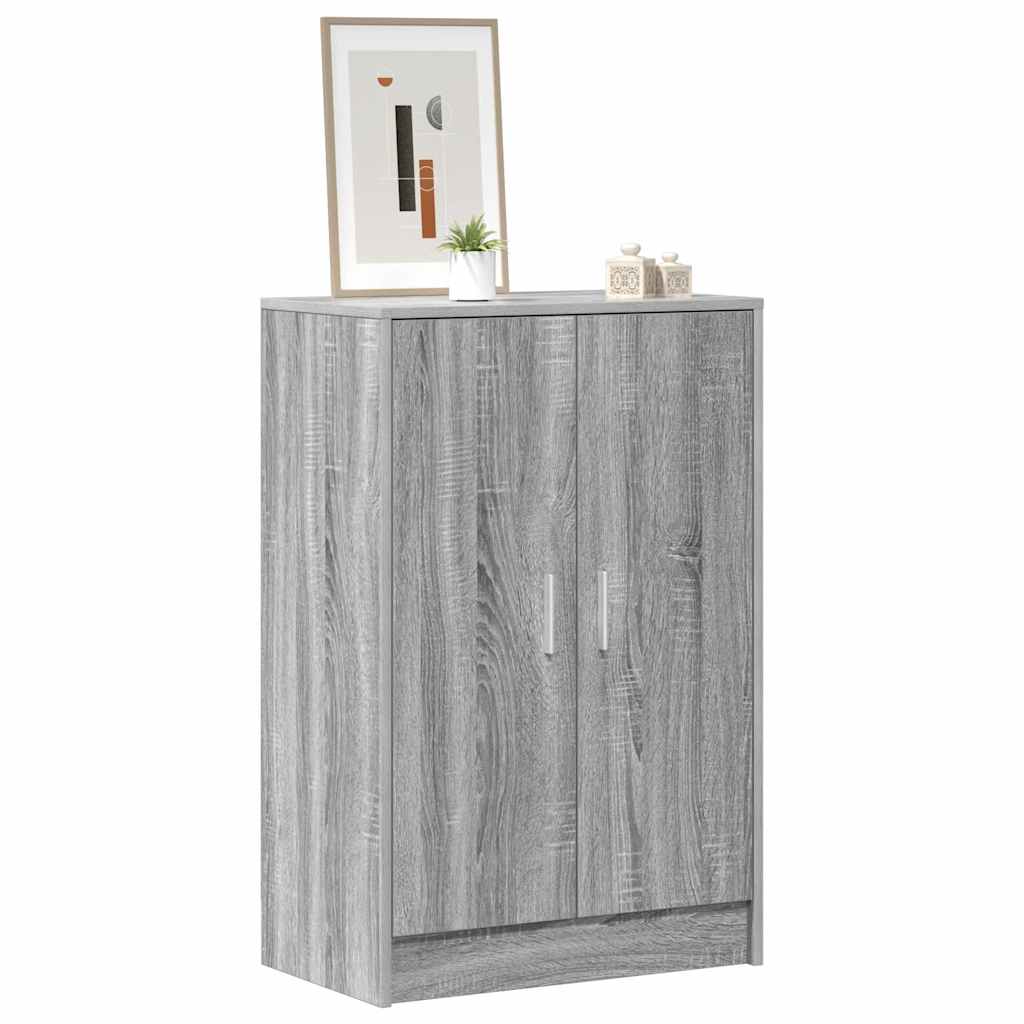 Meuble à chaussures Sonoma gris 60x35x92 cm Bois d'ingénierie - XIOS