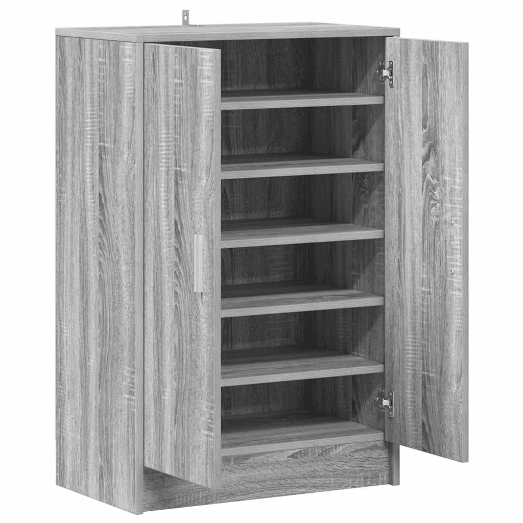 Meuble à chaussures Sonoma gris 60x35x92 cm Bois d'ingénierie - XIOS