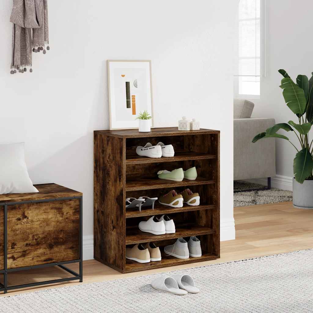 Meuble à chaussures Chêne fumé 60x35x70 cm Bois d'ingénierie - XIOS