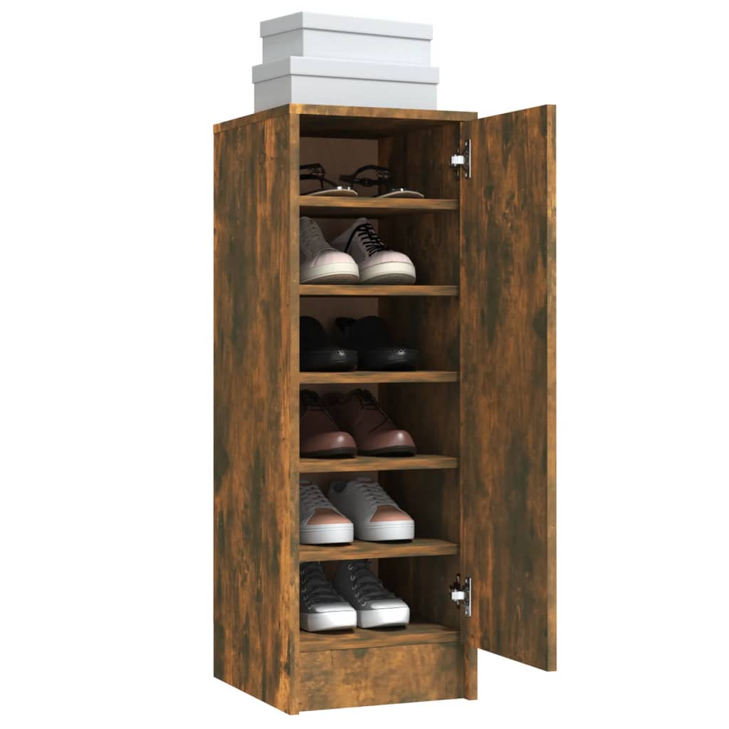 Meuble à chaussures Chêne fumé 32x35x92 cm Bois d'ingénierie - XIOS
