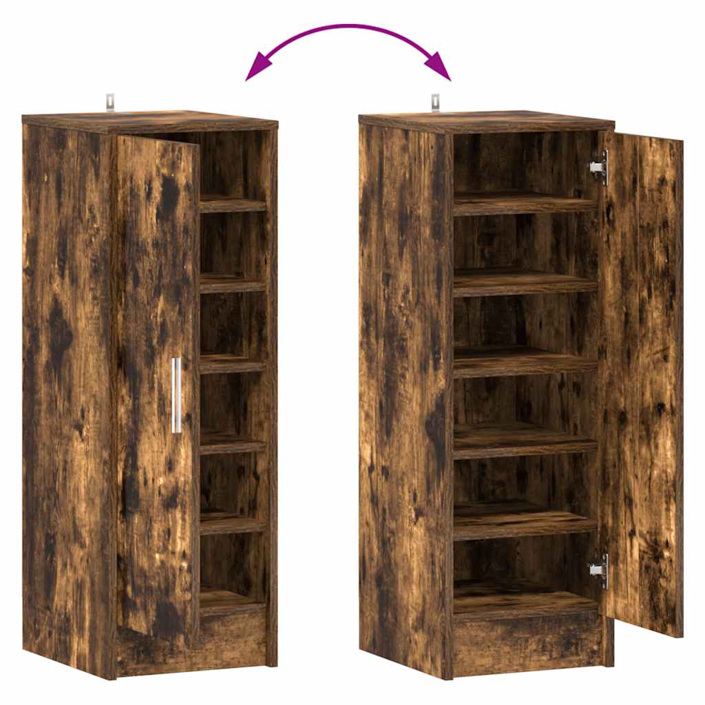 Meuble à chaussures Chêne fumé 32x35x92 cm Bois d'ingénierie - XIOS