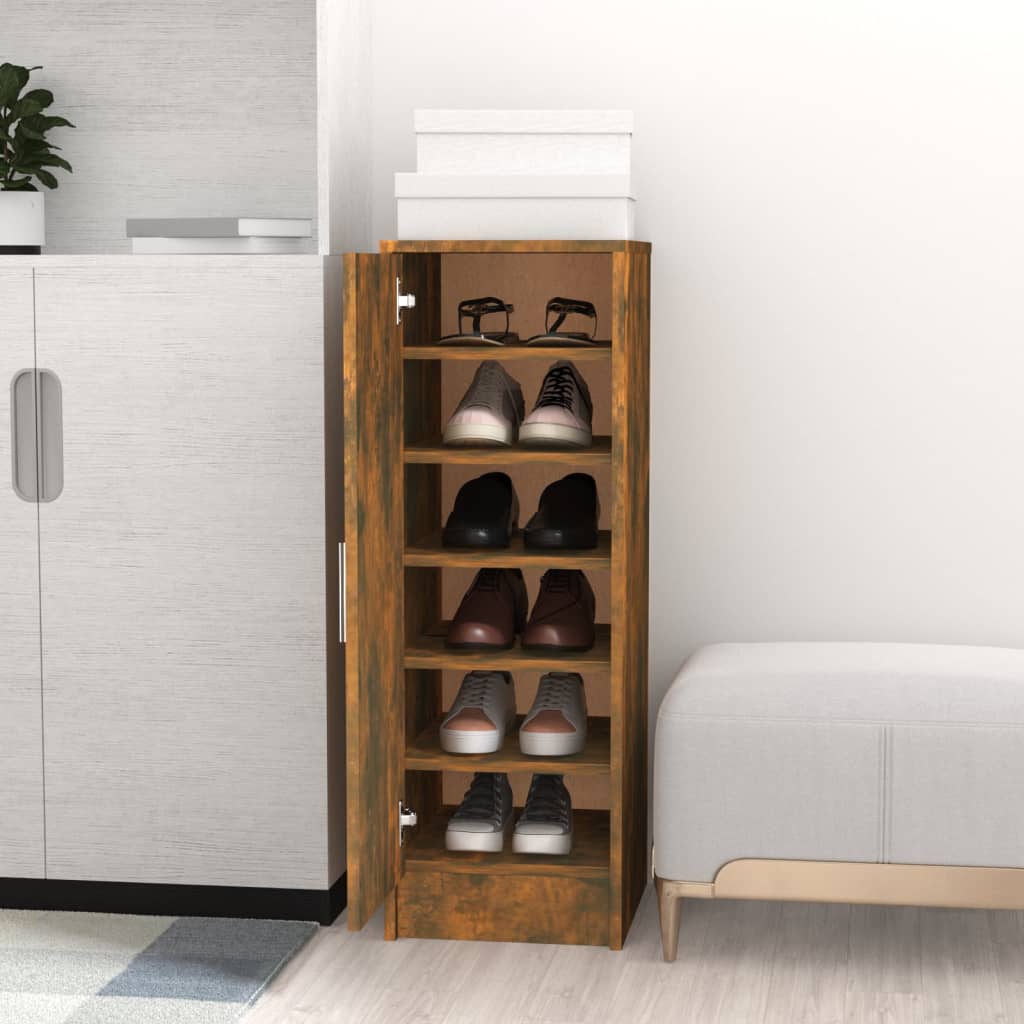 Meuble à chaussures Chêne fumé 32x35x92 cm Bois d'ingénierie - XIOS