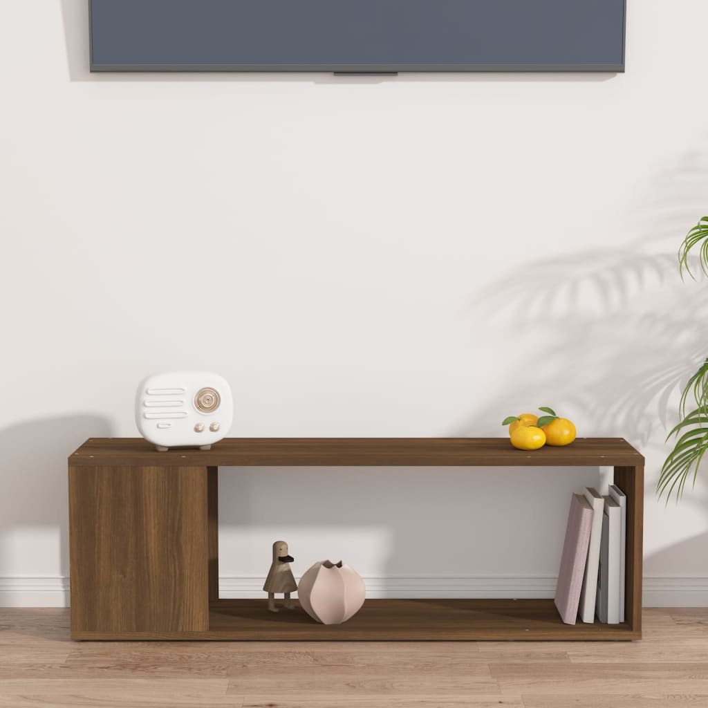 Meuble TV Chêne marron 100x24x32 cm Bois d'ingénierie - XIOS