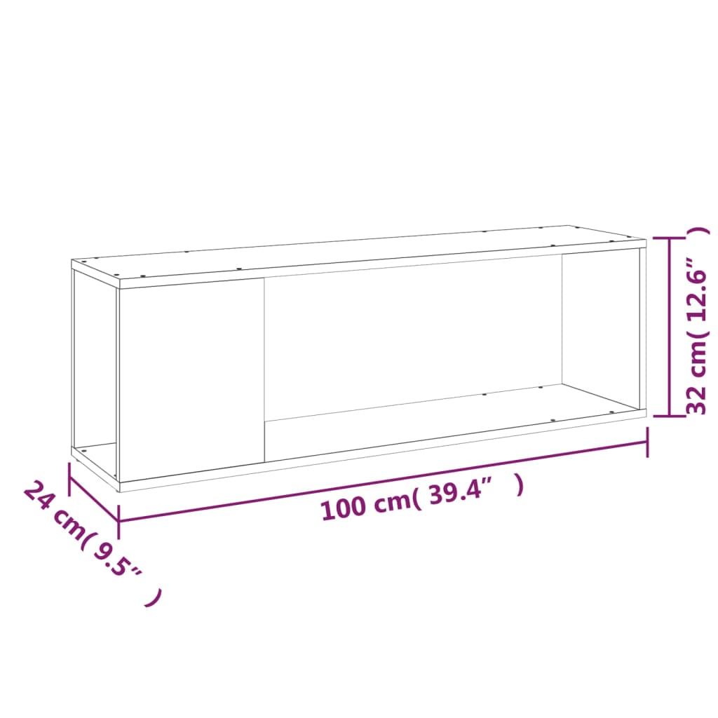 Meuble TV Chêne marron 100x24x32 cm Bois d'ingénierie - XIOS